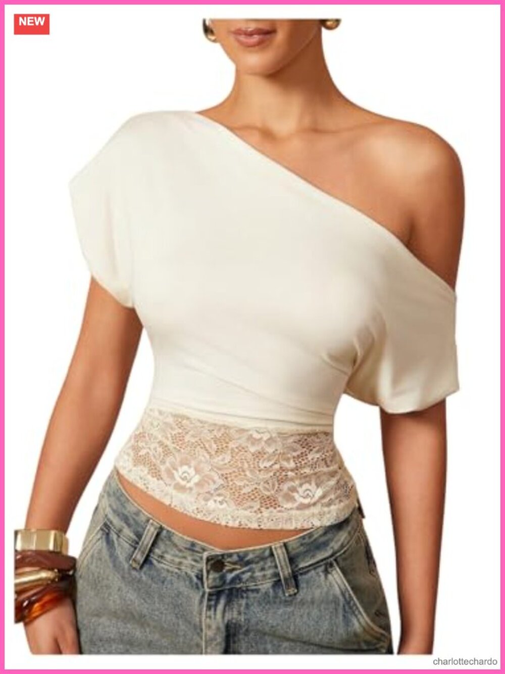 Lace Off Shoulder Short Sleeve Ruched Summer Top